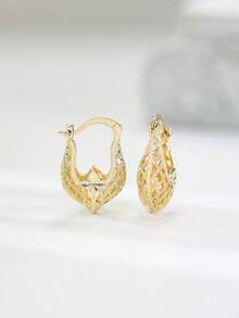 一对波西米亚风 ORO Laminado 简约星形元素耳环，适合女性参加派对、周年纪念、生日等场合，全年皆宜，魅力配饰，日常佩戴也合适。 - 耳圈 - 查看 5