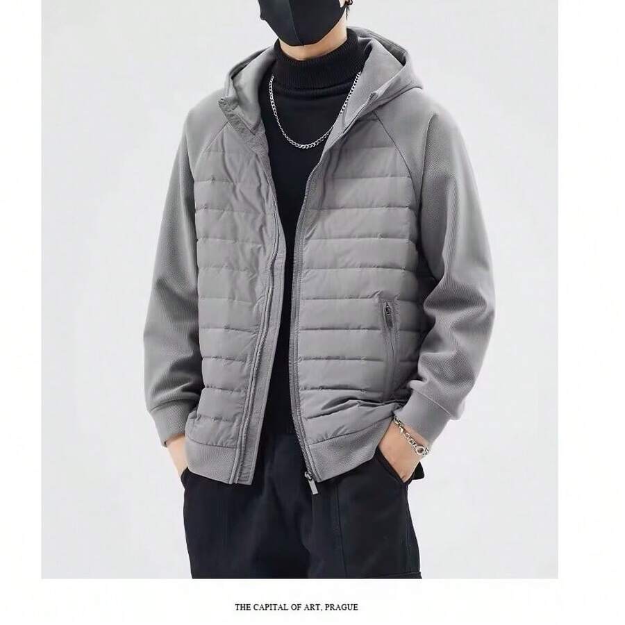 Men Outdoor Winter Coats - Grey - View 1