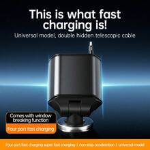 120W Fast Car Charger With Window Breaker, Retractable Charging Cables, 4-In-1 Car Charger With USB PD - With Window Breaker - View 5