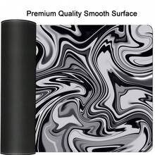 1pc Black & White Topographic Map Large Mousepad, Office Computer Gaming Accessory, Rubber Edged Keyboard Mat, Mouse Pad, Non-Slip Laptop Desk Pad - Multicolor - View 9