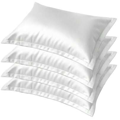 Kit 4 Fronha de Cetim Seda Com 4 Abas 50x70cm Capa de Travesseiro Antifrizz para Cabelos e Pele Macia