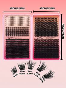 680PCS Russian Volume Lash Extensions Kit, Spiked Individual Lash Clusters, D/DD Curl 0.31–0.63inch, T50/80D/100D/120DD Mixed Styles, Volume Lash Clusters, Individual Segmented False Eyelashes,With Lash Glue, Tweezers & Brush - 黑色 - 查看 6