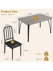 Dining Table & Chair Sets - 灰色 - 查看 2