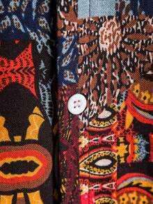 男士复古图案度假休闲短袖Polo衫，夏季 - 彩色 - 查看 6