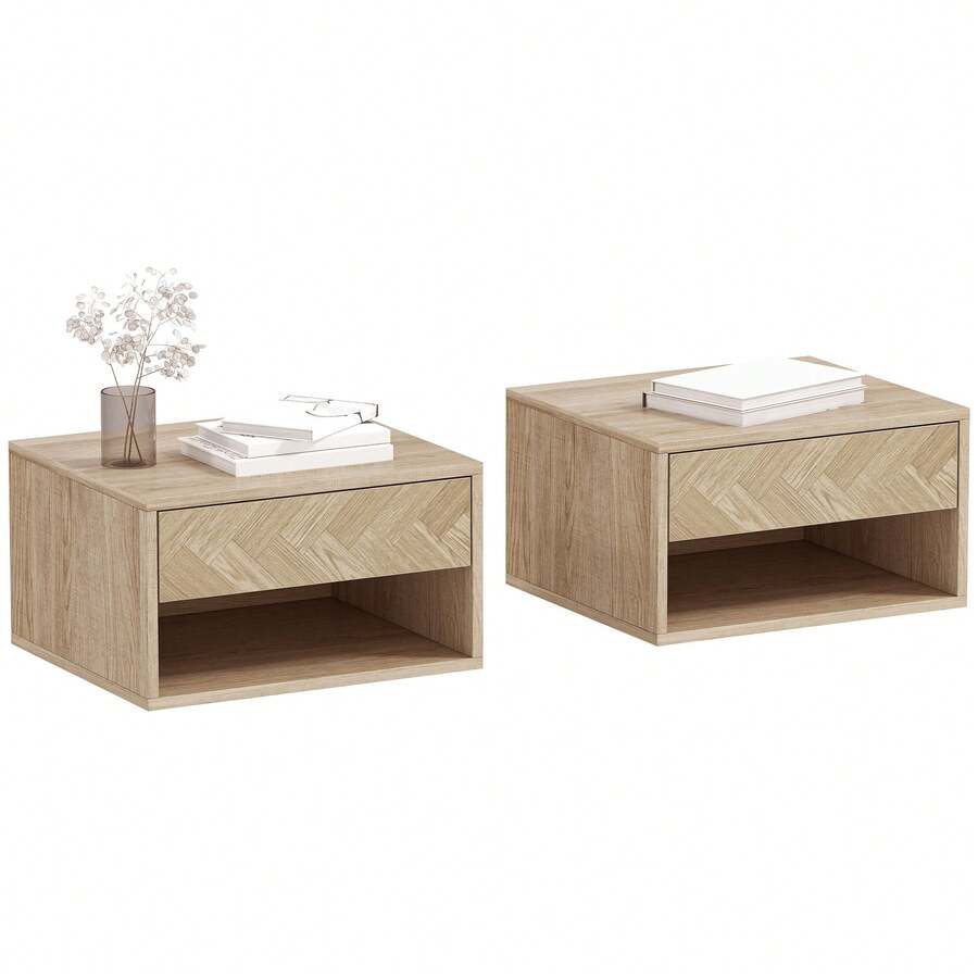 HOMCOM Nightstands - Madera Natural - Xem 1