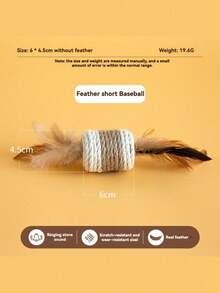 1 Stück mittelgroßer, strapazierfähiger, bissfester, quietschender natürlicher Sisal-Katzenball, minimalistischer frischer Stil, farbenfrohes sphärisches Design mit Feder-Mehrschicht-Wickeldetail, Selbstunterhaltung, Langeweile lindern, interaktives Katzen-Teaser-Haustierspielzeug, geeignet für tägliches Spielen zu Hause, Feiertags-Interaktion, Ganzjahres-Haustierpflege - Verschiedenfarbig - Übersicht 15