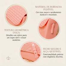 Bolsa Feminina Transversal Baguete com Alça Lateral Elegante para Look de Blogueirinha - Nina - Rosa Bebê - Visão 3