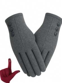 Stylish Soft Touch Unisex Thermal Cold Weather Gloves - gris - Ver 1