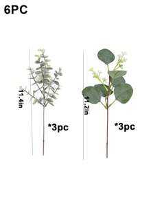 12pcs Artificial Eucalyptus Leaves Branches, Mixed Fake Eucalyptus Sprigs With Berries, Suitable For Flower Arranging, Wedding Bouquet Decor, Bouquets, Home Floral Decoration, Floral Arrangements, Faux Plants With White Seeds For Wreaths, Bouquets, Tabletop Decor, Garden Decor, Room Decor, Valentine's Day, Galentine's Day And More. - Green - View 13