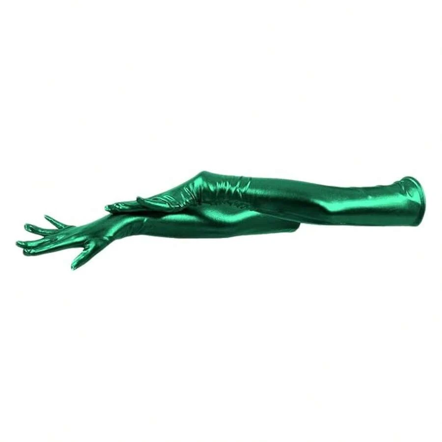 Women's Shiny Metallic Spandex Gloves - Multicolor 337 - View 1