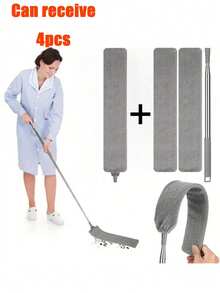 4pcs Ultra-Fine Fiber Duster Cleaning Brush Set, Extendable Dust Cleaner, Captures Dust Mites, Crevice Duster, Home Cleaning Tools