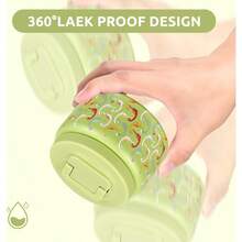 XGJTarro térmico de 8 onzas para alimentos fríos y calientes para niños recientes de almuerzo aiados frasco de cida caliente a prueba de fugas acero inoxidable boca anca almuerzo y - Dinosaurio verdecolorido - Ver 7