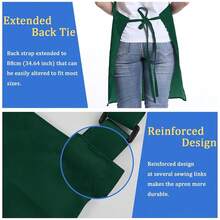 4 Pack Chef Apron, Adjustable Apron With 2 Pockets, Unisex Personalised Apron For CooFKing, Kitchen, Restaurant,Green - màu xanh lá - Xem 5