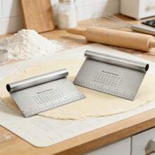 1/2pcs Stainless Steel Dough Scraper, Cake Slicer, Pastry Cutter, Baking Tool, Kitchen Gadget, Cooking Accessory - Silver - View 4