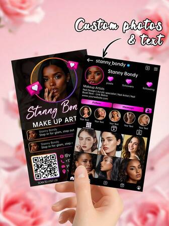 Tarjetas de visita personalizadas de 200/500/1000 piezas, tarjetas de trabajo profesionales personalizadas, adecuadas para marketing en línea y estilo universitario, tarjetas de negocios de salón de belleza, peluquería y arte de uñas, tarjetas VIP exclusivas personalizadas