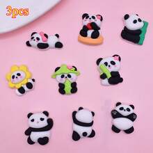9pcs Cute Panda 3D Fridge Magnets, Creative Soft Rubber Magnetic Stickers, Suitable For Kitchen, Office, Whiteboard, Storage Cabinet, Dishwasher, Kitchen Decor, Home Decor, Mother's Day Gift, Valentine's Day Gift - Multicolor - View 8