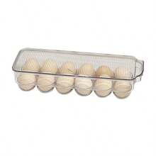 12格可堆叠塑料鸡蛋收纳盒/食品容器，带盖，适合家庭厨房使用 - 彩色 - 查看 8