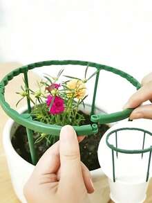 4pcs Plastic Semi-Circle Plant Stands, Suitable For Potted Plants, Plant Support Stakes, Plastic Cage Racks, Indoor/Outdoor Small Plant Support Rings, Garden Flower Support Racks, Plastic Semi-Circle Planter Baskets, Climbing Frames, Peonies, Suitable For Small Indoor/Outdoor Plants, Semi-Circle Potted Plant Support Racks, Plastic Ring-Shaped Plant Stakes, Small Plant Support Rings