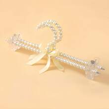 2pcs/Set Cute Ribbon Pearl Dress Hanger With Elegant Bow Decor, Perfect For JK Uniform Shorts Dresses Skirts Clothing Storage Organization Display, Exquisite Small Item Closet Prop - Multicolor - View 12
