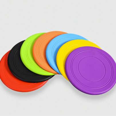 1 PC, Dog Flying Disc, Dog Flyer Toys, Soft Rubber Interactive Lightweight Flying Disc Dog Toy For Small Large Dogs - Floats In Water, 7 Inch, RANDOM COLOR