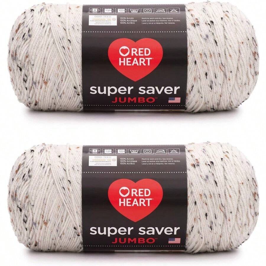 Red Heart Super Saver Jumbo - Hilo Aran Fleck 2 unidades - AranFleck - Ver 1
