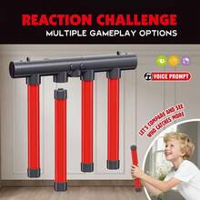 Tecforood 快速反应抓棍游戏，快速反应接棍挑战玩具，手眼协调和感觉统合训练工具，多人互动反应速度测试游戏，耐用塑料材质，适合家庭娱乐和亲子互动，理想的派对破冰和团队合作游戏 - 彩色 - 查看 4