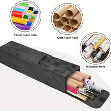 1个节日礼品包装收纳袋,采用耐用防水牛津布制成,可折叠重复使用,大容量节日装饰品收纳袋,圣诞包装纸收纳袋,底部可存放节日装饰品,户外露营旅行手机收纳袋,时尚优雅黑色手提包 - 黑色 - 查看 17