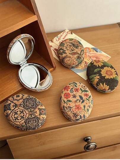 Double-Sided Makeup Mirror, 2x Magnified Mini Compact Travel Makeup Mirror , Portable, Wallet Mirror,Folding, Hand-Held,Essential For Travel And Body Care, Suitable For Outdoor Activities, Sports, Office, School, Hair Clips, Hair Additions,Mini Portable Small Mirror Makeup Mirror Student Dormitory Bedroom Folding Mirror Desktop Home Office Mirror,One Side Magnifies For Removing Blackheads And Pimples, While The Other Side Does Not Magnify For Normal Makeup, Touch-Ups, And Makeup Checks