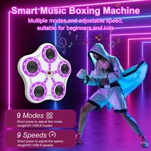 Máquina de boxeo musical de 9 velocidades, máquina de boxeo de pared para niños, máquina de entrenamiento de boxeo inteligente con Bluetooth y guantes de boxeo, equipo de entrenamiento de boxeo para el hogar, la oficina y el gimnasio - Multicolor - Ver 3