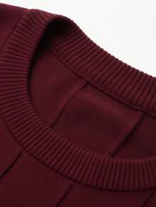 GRDR Suéter de punto de manga corta de unicolor para hombres, de moda para el verano - Burdeos - Ver 5