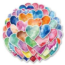 50张粉色情人节爱心艺术美学贴纸，趣味涂鸦贴纸，暗黑哥特贴纸，Y2K风格贴纸，复古礼物，80年代90年代动漫贴纸，适用于圣诞派对装饰，可贴于信封、水瓶、电脑、笔记本电脑、手机、行李箱、笔记本、冰箱等。 - 淺灰色 - 查看 11