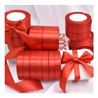 1 Roll Polyester Ribbon Gift Box Wedding Candy Box Cake Box Flower Decoration Ribbon Handmade Rose DIY Material Holiday Gift Wrapping Ribbon Party Decoration Ribbon