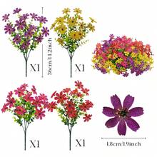 4/8pcs Artificial Flowers, Outdoor Decor - Vibrant Mixed Color Silk-Like Flowers, UV-Resistant, Long-Lasting, Suitable For Garden, Patio, Porch, Windowsill, Home Office, Dining Table, Indoor/Outdoor Decor, Valentine's Day Gift - Multicolor - View 17