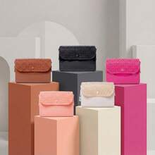 Bolsa Feminina Transversal Baguete com Alça Lateral Elegante para Look de Blogueirinha - Nina - Rosa Bebê - Visão 5