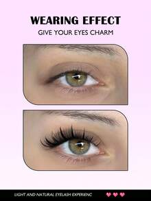 Asiteo 7 cặp mi giả kiểu hoạt hình nhọn, bóng mượt, bán trong suốt, thân mi mảnh, kéo dài ở khóe mắt ngoài, cong tự nhiên, có thể tái sử dụng, lựa chọn lý tưởng cho các cô gái. - Nửa lông mi - Xem 5