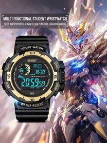 Bộ đồng hồ thể thao ngoài trời dành cho nam, bao gồm đồng hồ phối màu gradient, dây chuyền, vòng tay và nhẫn, mặt số lớn, hiển thị kỹ thuật số, chức năng bấm giờ và hiển thị ngày, phù hợp cho học sinh, giáo viên, quà Giáng sinh và sử dụng hàng ngày, một món quà đồng hồ điện tử lý tưởng. - Nhiều màu - Xem 9