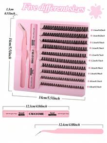 200 cílios postiços em tufos, cílios individuais, curvatura D, 8-16mm, para você mesma criar sua maquiagem dos olhos. Conjunto de cílios postiços à prova d'água 30D+40D+50D+60D+80D+100D, super volumosos, que aumentam o olhar, fáceis de usar para criar uma maquiagem natural. Reutilizáveis, ideais para iniciantes, perfeitos para casamentos, encontros, festas e feriados. Uma ótima opção de presente para o Natal, Halloween e outras datas comemorativas. Inclui cola para cílios e pinça para facilitar a aplicação. - Rosa - Ver 4