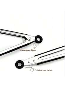 1 pieza Pinzas de acero inoxidable resistentes al calor, adecuadas para carne, ensaladas, pan, barbacoa, bufé, utensilios de cocina, herramienta de cocina esencial, regalo de Navidad - Multicolor - Ver 7