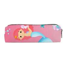 A Cylindrical Pencil Case Adorned With A Cartoon Mermaid Design, Featuring A Unique Aesthetic. Foldable And Lightweight Yet Spacious, It's Perfect For Storing Stationery, Art Supplies, And Office Work Supplies. This Student Stationery Organizer Is Available In Various Styles And Is Ideal For Organizing Your Desk Essentials. Stylish Stationery Bag. - Multicolor - View 6