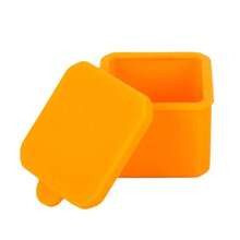 Caja de distribución de alimentos de silicona para niños, contenedor de aperitivos de 2/4 pulgadas, color rojo/rosa/púrpura/verde/naranja/azul, 1/3 Uds. - cuadrado azul - Ver 2