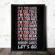 Unique Black & White Minimalist Motivational Gym Quote Canvas Posters For Living Room & Bedroom Decor - Frameless Wall Arts - Multicolor - View 7