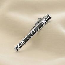 4 件套经典金、黑、银条纹拉丝铜合金男士领带夹，商务领带夹及衬衫西装配饰 - 彩色 - 查看 3