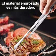 Pinzas de Cocina 6 Piezas Precision Pinzas para Cocinar de Acero Inoxidable para Barbacoa Procesamiento de Alimentos Decorar Hornear Herramientas de Cocina para Decoracion de Platos - Plateado - Ver 5