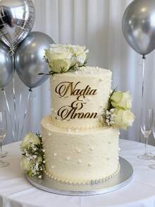 1件个性化亚克力婚礼蛋糕装饰牌 – 可定制“先生和夫人”字样，包含家族姓氏和结婚日期，个性化蛋糕装饰牌，乡村风婚礼蛋糕装饰牌，定制“先生和夫人”蛋糕装饰牌，婚礼蛋糕装饰牌，复古金色婚礼蛋糕装饰，是情人节、新娘送礼会、婚礼季、周年纪念日和母亲节的理想礼物，可定制婚礼餐具，家居装饰，家居生活用品，家居纪念品，可重复使用 - 彩色 - 查看 4