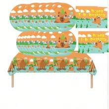 41件套水仙女主题生日派对用品，包括20个盘子、20张餐巾纸和1张桌布，是水仙女爱好者举办派对的理想之选。 - 彩色 - 查看 8