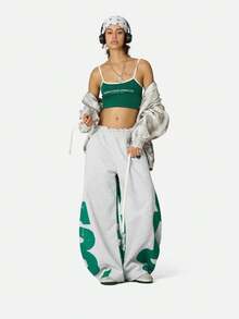 Black Friday1-Aelfric Eden Unisex Graffiti Super Baggy Sweatpants Streetwear Loose Fit Trousers With All-Over Print Rebellious Doodle-Style Joggers With Pockets - Xám - Xem 5