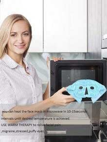 1pc Reusable Face Mask & Eye Mask, For Cold/Hot Compress, Sleeping, Headache, Puffy Eyes, Dark Circles, Relaxation & Sleep Aid, No Battery Required, Multiple Colors