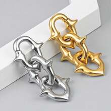 1pc 316L Stainless Steel Chain Shape Ear Expander For , Hanging Style, Human Body Piercing Ear Ornament, Ear Hole Expander, Earrings Daily Wear And Accessories - Multicolor - View 2