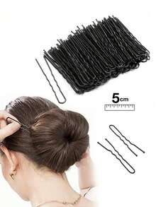 Conjunto de 100 grampos de cabelo pretos em metal, em formato de U, para uso casual, feminino e infantil. Presilhas antiderrapantes para todos os tipos de cabelo, ideais para uso diário e penteados. Perfeitas para escola, cabelo e outras ocasiões. Ideais para o verão, férias e viagens. - Multicolorido - Ver 10