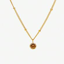 1 Pc 12 - Month Birthstone Pendant Necklace, Dainty Versatile Stylish Sleek Delicate Modern Classic Personalized Bold Accessory, Light Luxury, Fashionable, Suitable For Daily Wear, Work, Party, Wedding, Vacation, Music Festival, Dinner - 11月黃色 - 查看 13